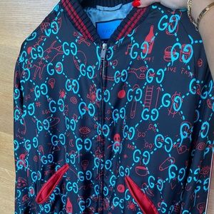 Gucci Ghost Silk Men’s GG Bomber Size 52